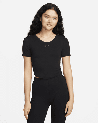 ★ Nike★ Sportswear Chill Knit Tight Crop Mini Goal Two-in Nike Sportswear Chill Knit Tight Cropped Mini-Rib 2-in-1 Top